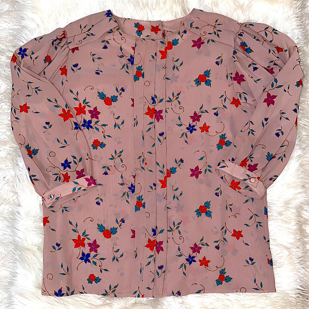 Chaus Long Sleeve Floral Blouse